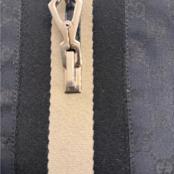 Gucci Vintage GG Monogram Canvas Jackie O-Hobo Bag with Web Stripe - FREE SHIP - Picture 11 of 15